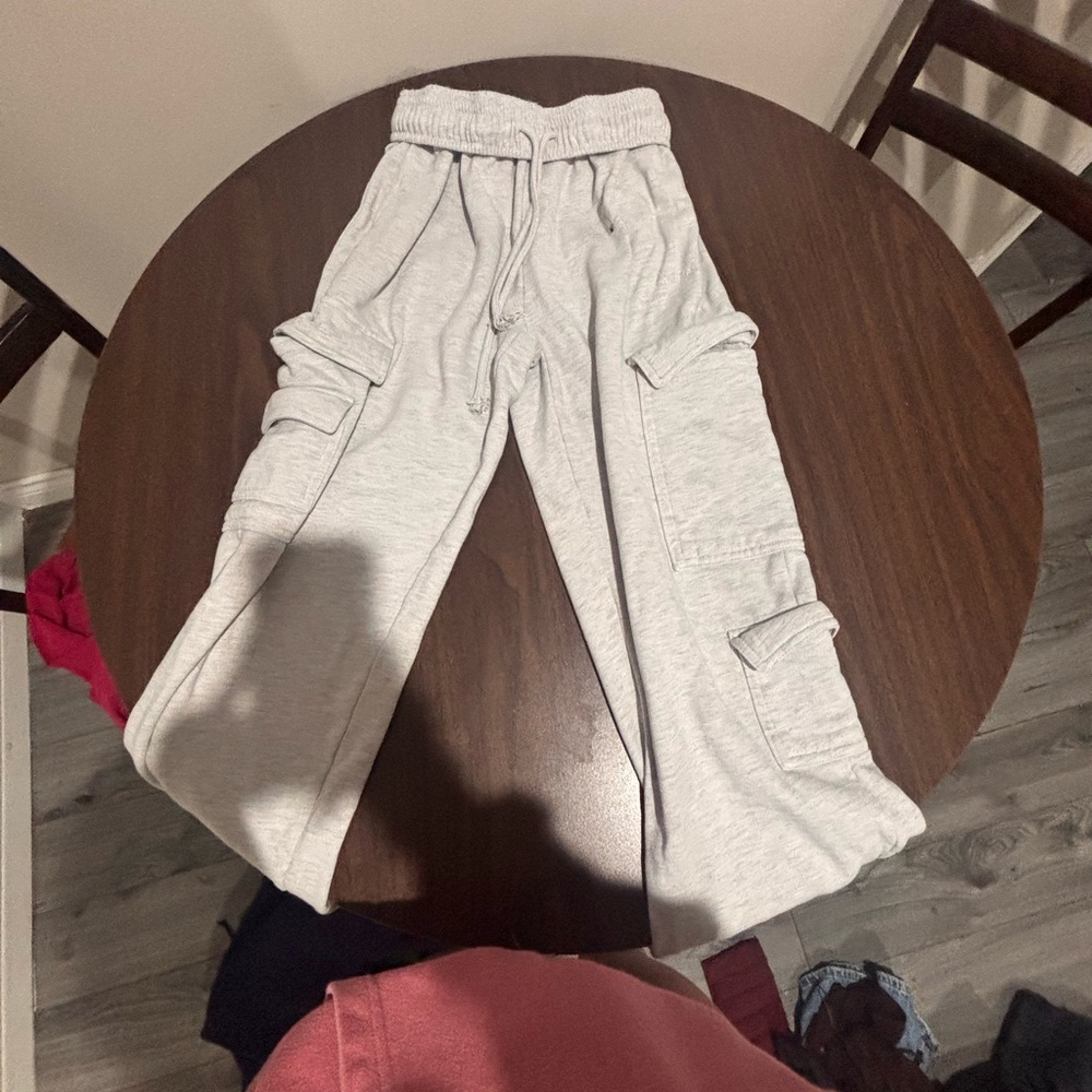 Garage Light Gray Wide Leg Cargo Sweatpants